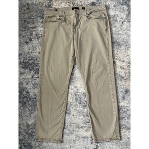 Lucky Brand Mens Pants 38x30 121 Slim Straight Tan Khaki Chino Flat Front Casual